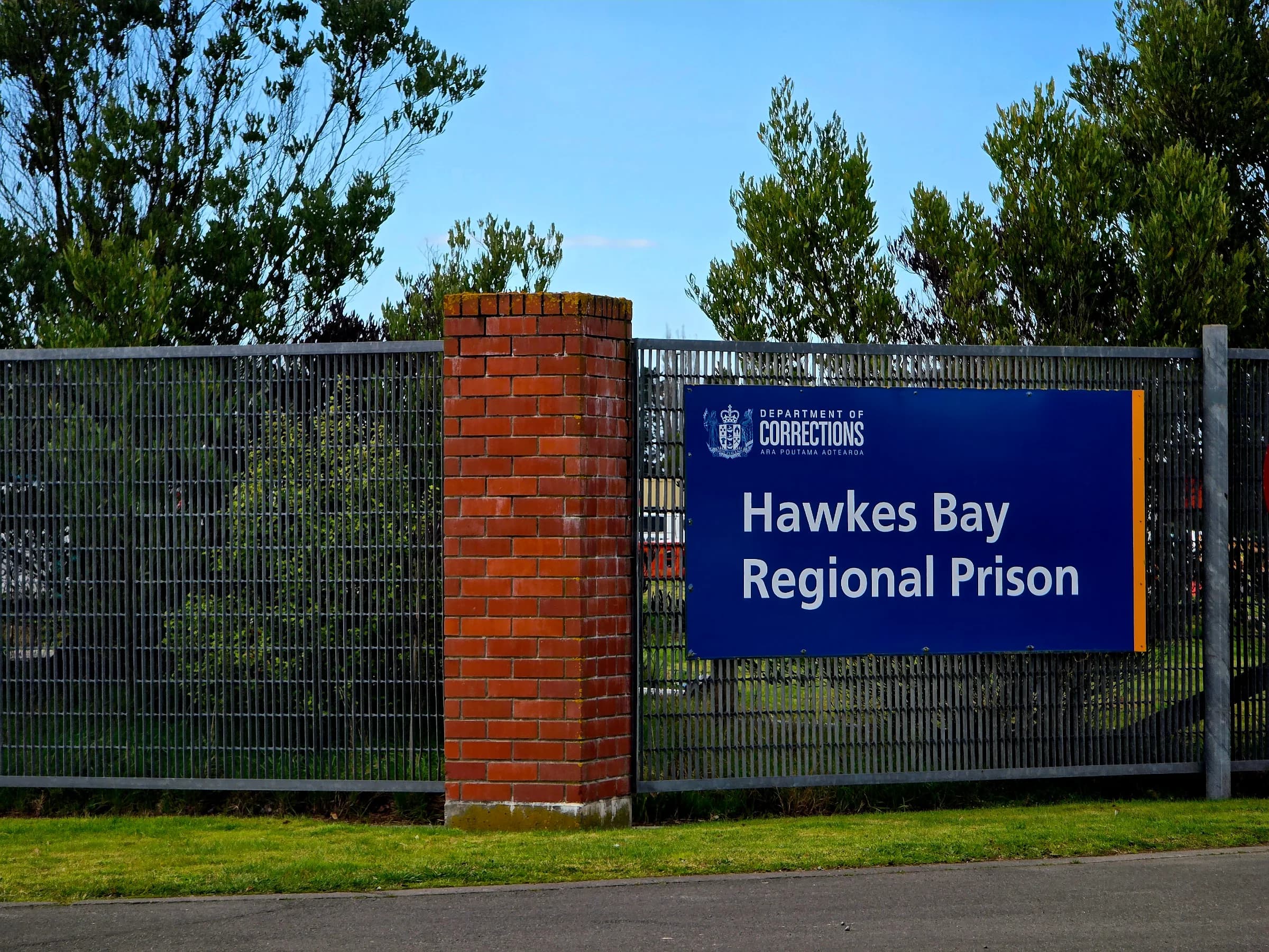Hawke's Bay Regional Prison sign.