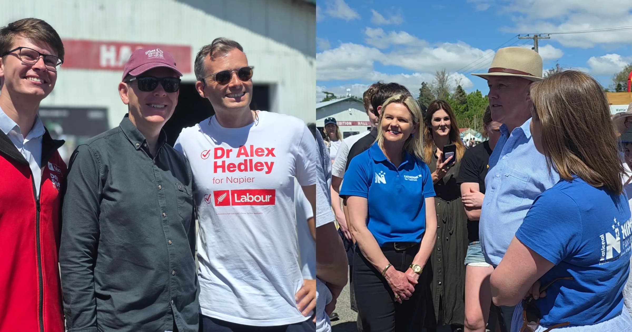 Labour leader Chris Hipkins and National leader Christopher Luxon at the Hawke's Bay A&P Show.